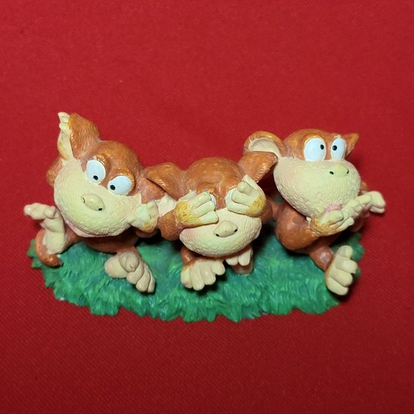 Russ Monkey Business Hear See Speak No Evil Figurine Ceramic Decor - Picture 6 of 12